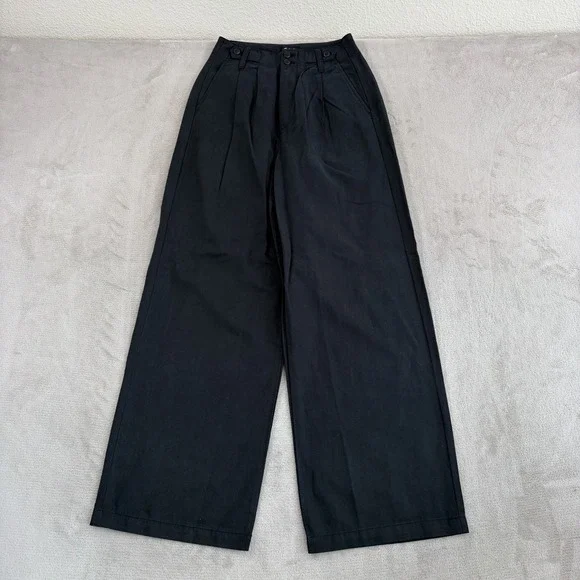 Madewell The Harlow Wide-Leg Trouser Pants in Black Women 00 NWOT $118 - Picture 4 of 12
